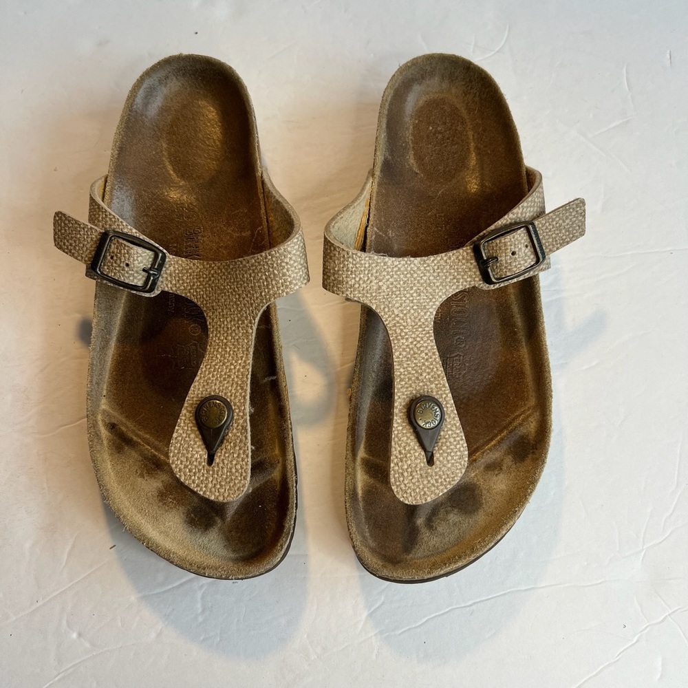 BIRKENSTOCK Women's Papillio Woven Tan Sandals Size 40-US 9